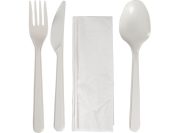 SET PP BIJELI VIŠEKRATNI 4u1 180mm (VILICA+ŽLICA+NOŽ+SALVETA) (1x250kom)